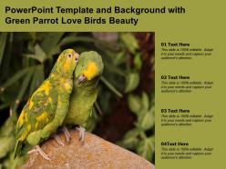 Powerpoint template and background with green parrot love birds beauty
