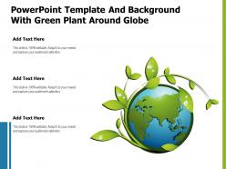 Powerpoint template and background with green plant around globe