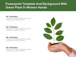 Powerpoint Template And Background With Green Plant In Women Hands