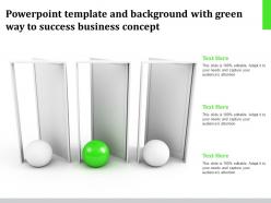 Powerpoint template and background with green way to success business