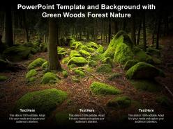 Powerpoint template and background with green woods forest nature