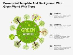 Powerpoint template and background with green world with trees