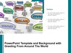 Powerpoint template and background with greeting from around the world