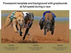 Powerpoint template and background with greyhounds at full speed during a race