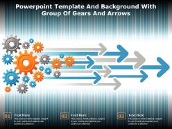 Powerpoint Template And Background With Group Of Gears And Arrows