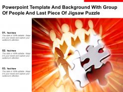 Powerpoint template and background with group of people and last piece of jigsaw puzzle