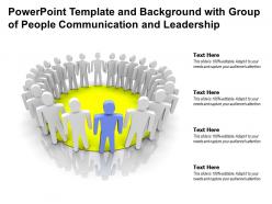 Powerpoint template and background with group of people communication and leadership