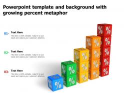 Powerpoint template and background with growing percent metaphor