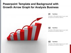 Powerpoint template and background with growth arrow graph for analysis business
