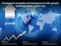Powerpoint template and background with growth banking poster world map