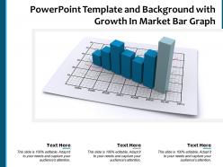 Powerpoint template and background with growth in market bar graph