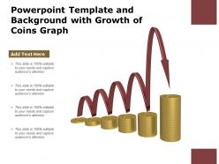 Powerpoint template and background with growth of coins graph
