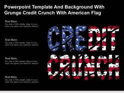 Powerpoint template and background with grunge credit crunch with american flag