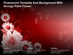 Powerpoint template and background with grunge paint flower