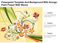 Powerpoint template and background with grunge paint flower with waves