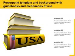 Powerpoint template and background with guidebooks and dictionaries of usa