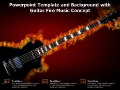 Powerpoint template and background with guitar fire music concept