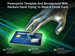Powerpoint Template And Background With Hackers Hand Trying To Steal A Credit Card