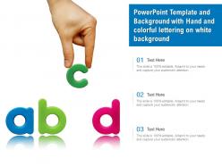 Powerpoint template and background with hand and colorful lettering on white background