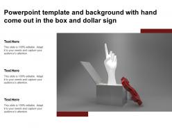 Powerpoint template and background with hand come out in the box and dollar sign