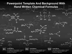 Powerpoint template and background with hand written chemical formulas