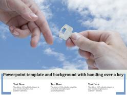 Powerpoint template and background with handing over a key