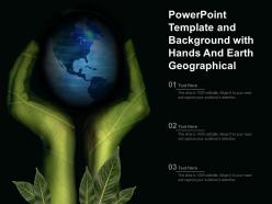 Powerpoint template and background with hands and earth geographical