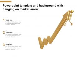Powerpoint template and background with hanging on market arrow