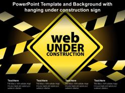Powerpoint template and background with hanging under construction sign
