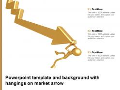 Powerpoint template and background with hangings on market arrow