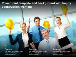 Powerpoint Template And Background With Happy Construction Workers