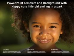 Powerpoint template and background with happy cute little girl smiling in a park