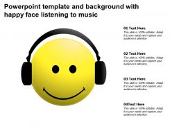 Powerpoint template and background with happy face listening to music