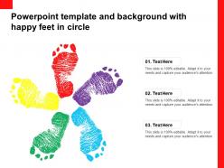Powerpoint template and background with happy feet in circle