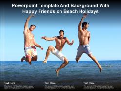 Powerpoint template and background with happy friends on beach holidays