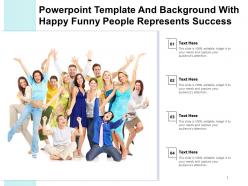 Powerpoint template and background with happy funny people represents success
