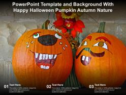 Powerpoint template and background with happy halloween pumpkin autumn nature