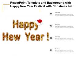 Powerpoint Template And Background With Happy New Year Festival With Christmas Hat