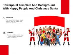 Powerpoint template and background with happy people and christmas santa