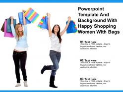 Powerpoint Template And Background With Happy Shopping Women With Bags