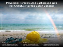 Powerpoint template and background with hat and blue flip flop beach concept