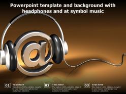 Powerpoint template and background with headphones and at symbol music