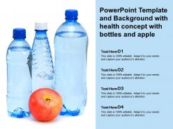 Powerpoint template and background with health concept with bottles and apple