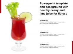 Powerpoint template and background with healthy celery and lime juice for fitness