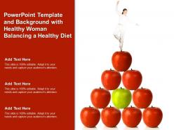 Powerpoint template and background with healthy woman balancing a healthy diet