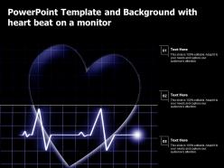 Powerpoint template and background with heart beat on a monitor