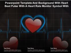 Powerpoint template and background with heart beat pulse with a heart rate monitor symbol