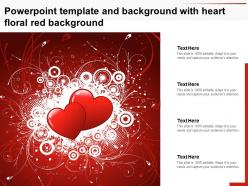 Powerpoint template and background with heart floral red background