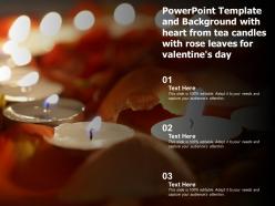 Powerpoint template and background with heart from tea candles with rose leaves for valentines day