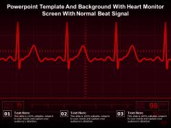 Powerpoint template and background with heart monitor screen with normal beat signal